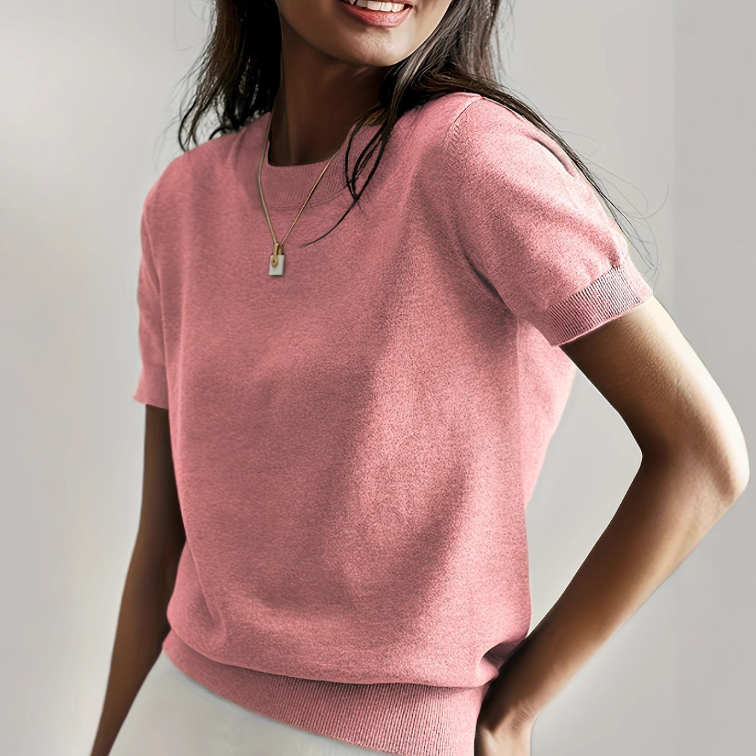 VIANCA™ - Casual Short Sleeve Crew Neck Top