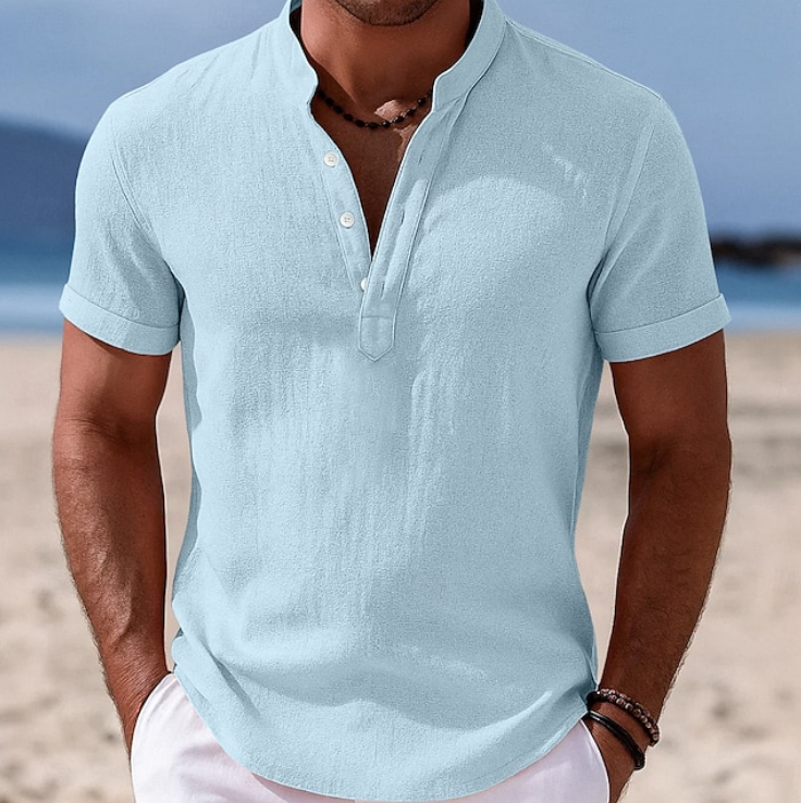 LOGAN™ – Summer Button-Up Short Sleeve Shirt