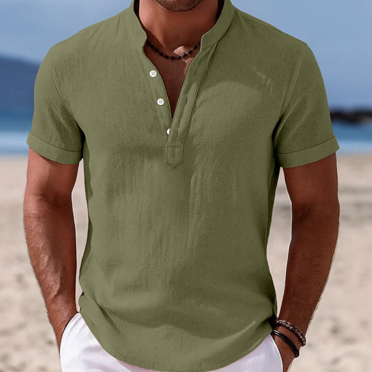 LOGAN™ – Summer Button-Up Short Sleeve Shirt