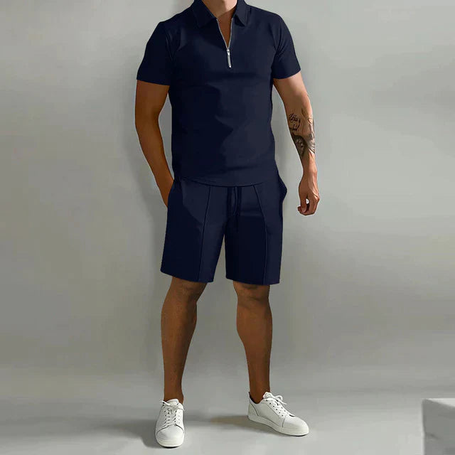 CALLUM™ – Stylish Polo and Shorts Two-Piece Set