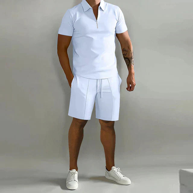 CALLUM™ – Stylish Polo and Shorts Two-Piece Set