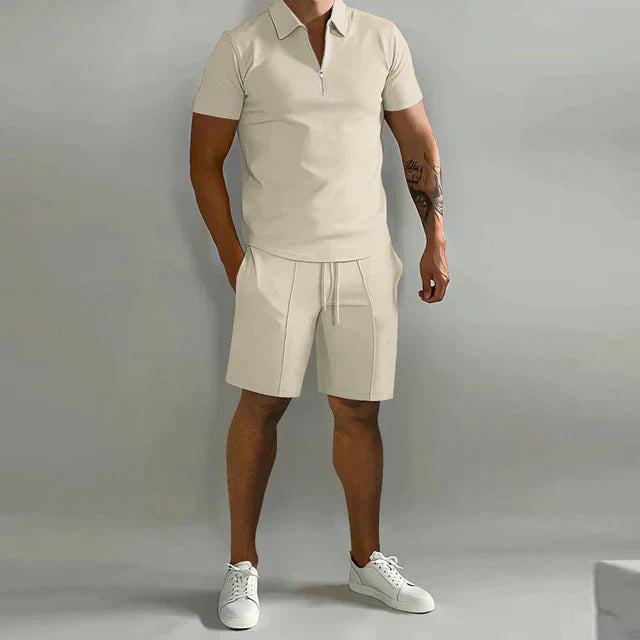 CALLUM™ – Stylish Polo and Shorts Two-Piece Set
