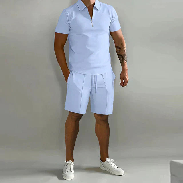 CALLUM™ – Stylish Polo and Shorts Two-Piece Set