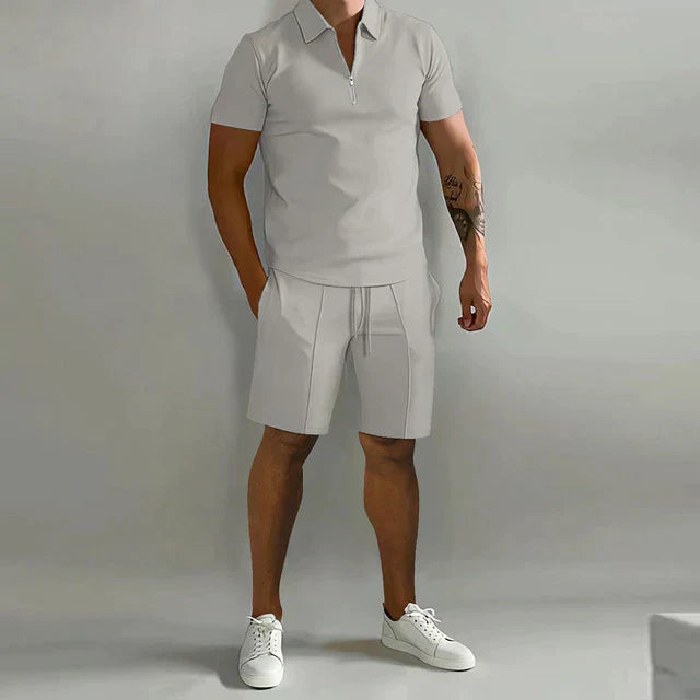 CALLUM™ – Stylish Polo and Shorts Two-Piece Set