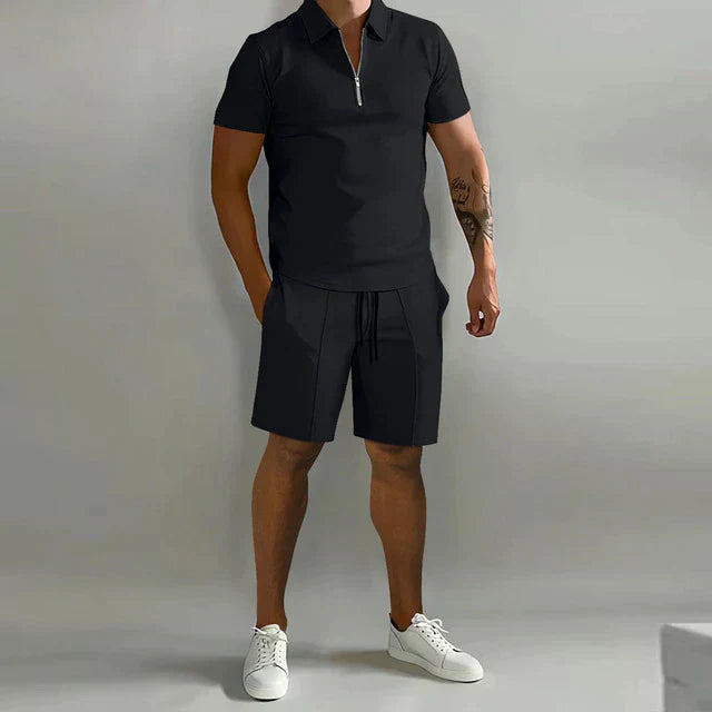 CALLUM™ – Stylish Polo and Shorts Two-Piece Set