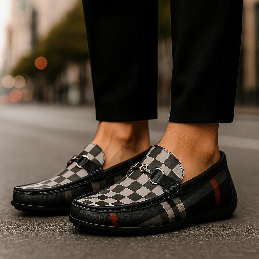 CARVETTI™ – Plaid Leather Loafer