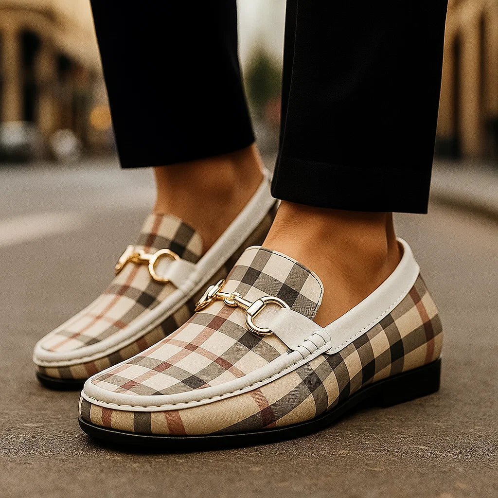 CARVETTI™ – Plaid Leather Loafer
