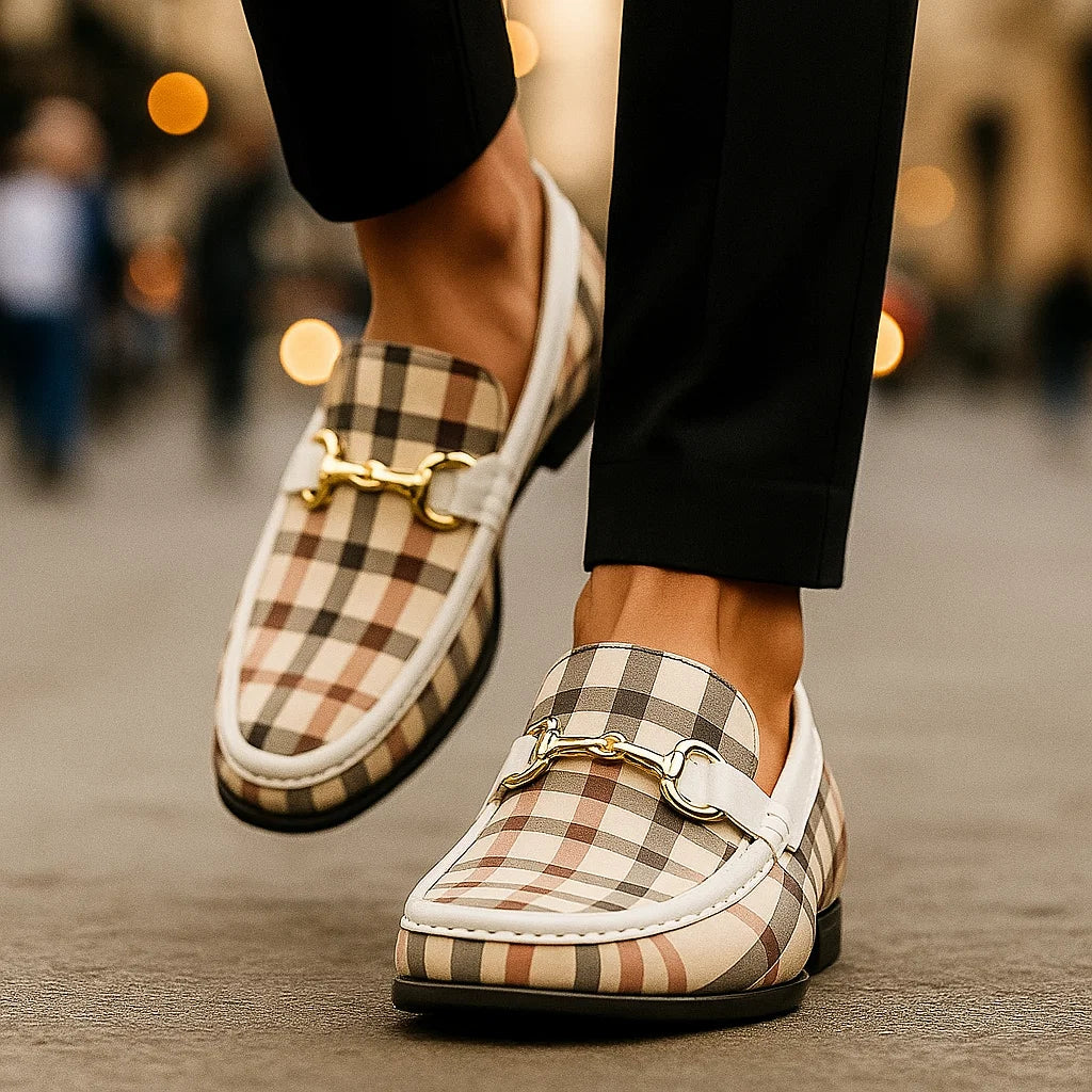 CARVETTI™ – Plaid Leather Loafer