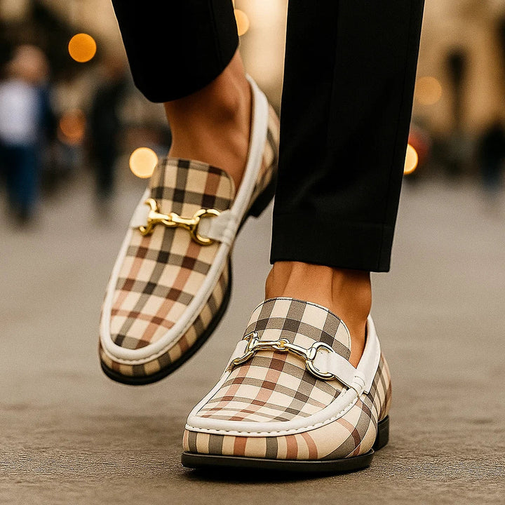 CARVETTI™ – Plaid Leather Loafer
