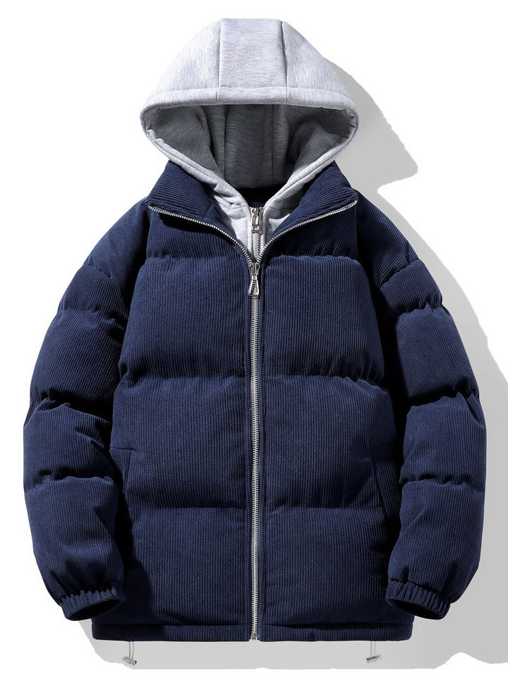 CORWIN™ – 2-in-1 Corduroy Zip Up Hooded Puffer Coat