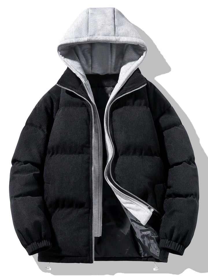 CORWIN™ – 2-in-1 Corduroy Zip Up Hooded Puffer Coat