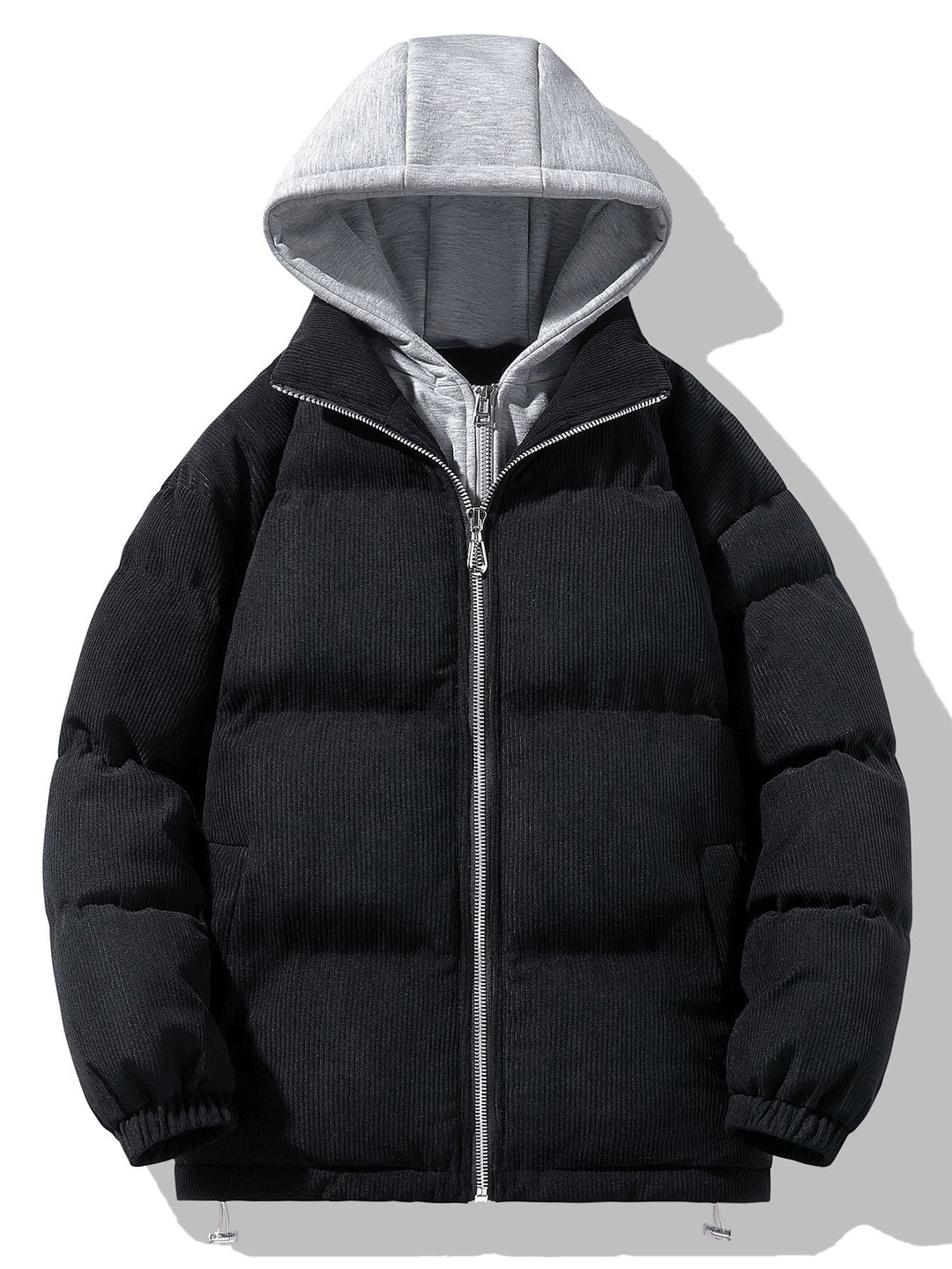 CORWIN™ – 2-in-1 Corduroy Zip Up Hooded Puffer Coat
