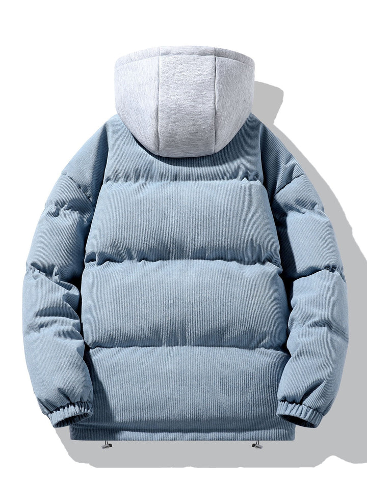 CORWIN™ – 2-in-1 Corduroy Zip Up Hooded Puffer Coat